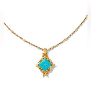 Kendra Scott Gold Necklace with Blue Pendant